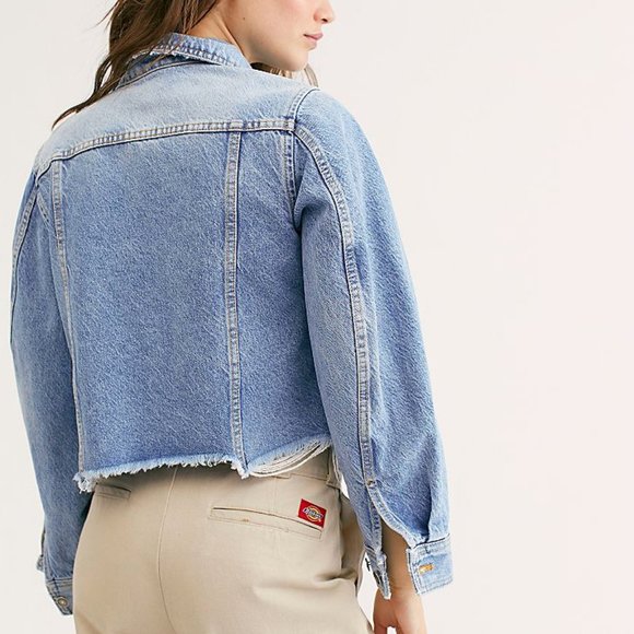 NEW Free People Indira Crop Denim Jacket $128 XS - Picture 3 of 9